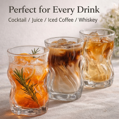 🥛🍵🥂𝑾𝒂𝒗𝒆 𝑺𝒄𝒖𝒍𝒑𝒕 𝑮𝒍𝒂𝒔𝒔 𝑻𝒖𝒎𝒃𝒍𝒆𝒓 – 𝑴𝒐𝒅𝒆𝒓𝒏 𝑹𝒊𝒑𝒑𝒍𝒆 𝑪𝒐𝒄𝒌𝒕𝒂𝒊𝒍 & 𝑾𝒉𝒊𝒔𝒌𝒆𝒚 𝑫𝒓𝒊𝒏𝒌𝒊𝒏𝒈 𝑮𝒍𝒂𝒔𝒔 (740𝒎𝒍)